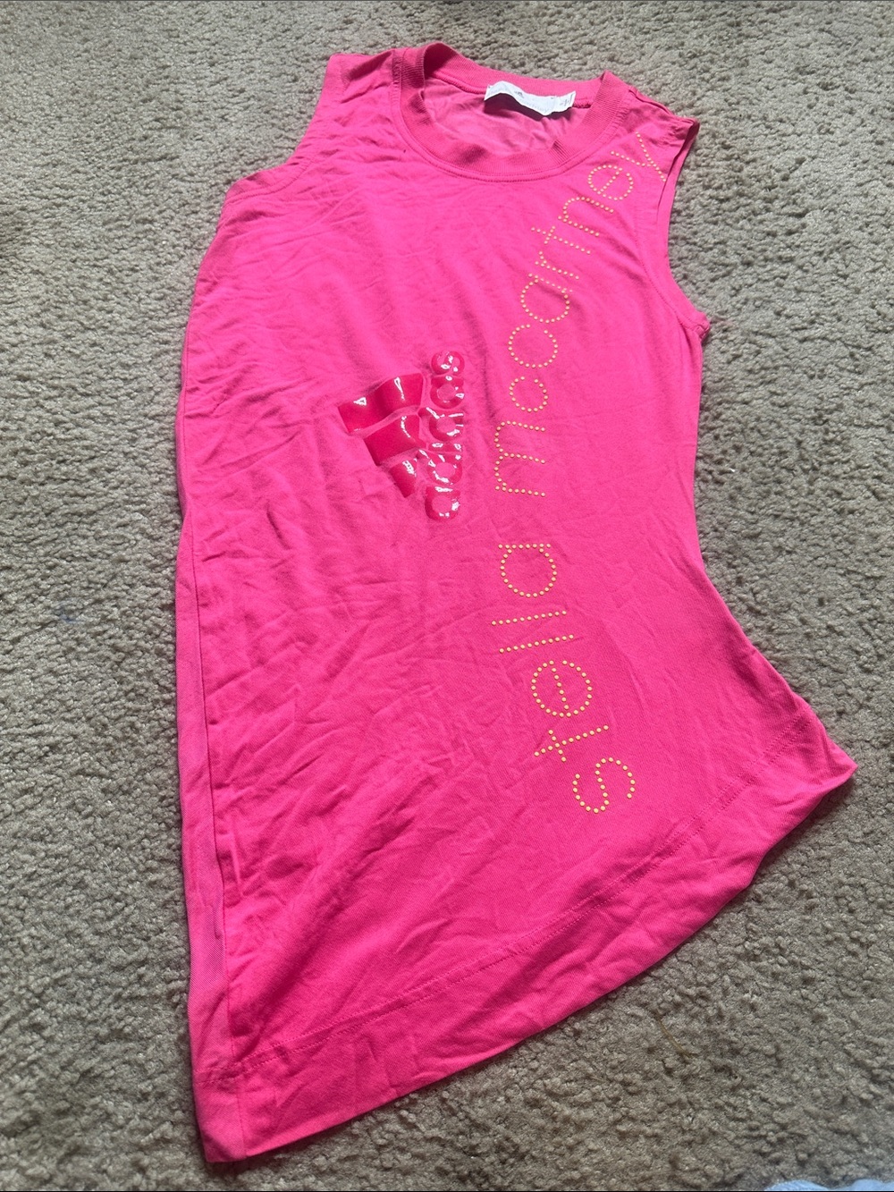 Stella McCartney—ADIDAS Collab Bright Pink Sleeveless Logo Tank SMALL